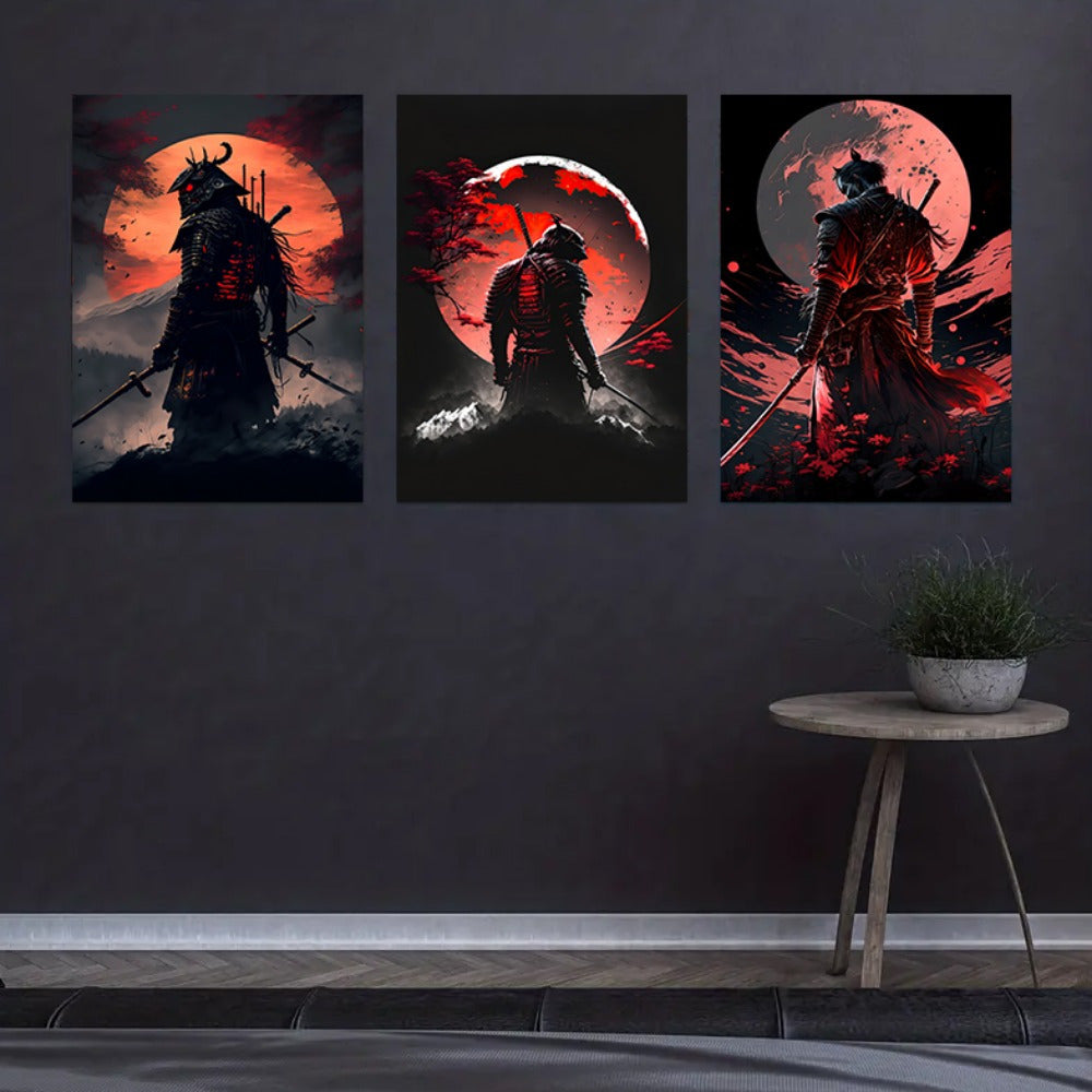 Lisslune | BlossomBlade - Samurai Canvas Art with Cherry Blossoms