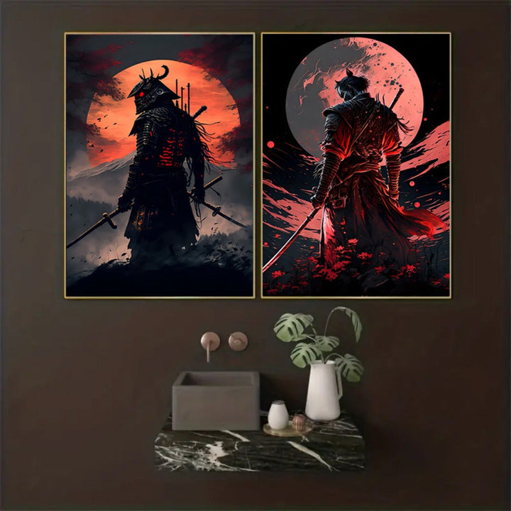 Lisslune | BlossomBlade - Samurai Canvas Art with Cherry Blossoms