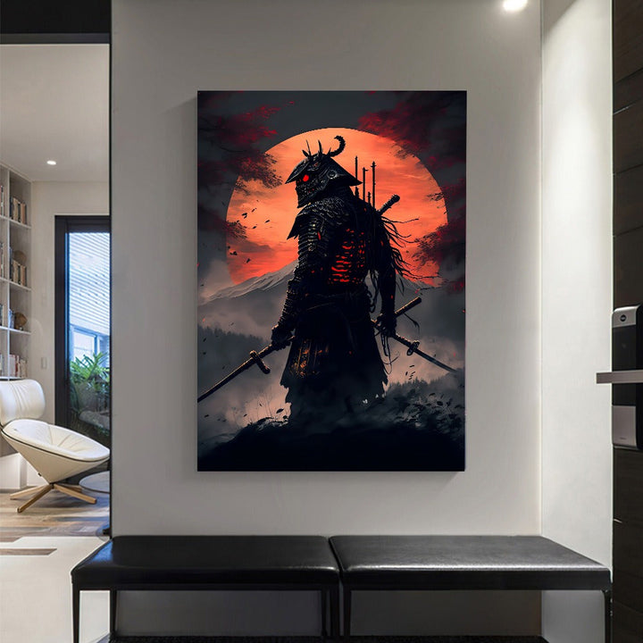 Lisslune | BlossomBlade - Samurai Canvas Art with Cherry Blossoms