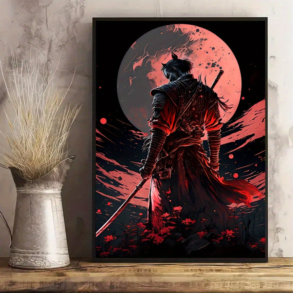 Lisslune | BlossomBlade - Samurai Canvas Art with Cherry Blossoms