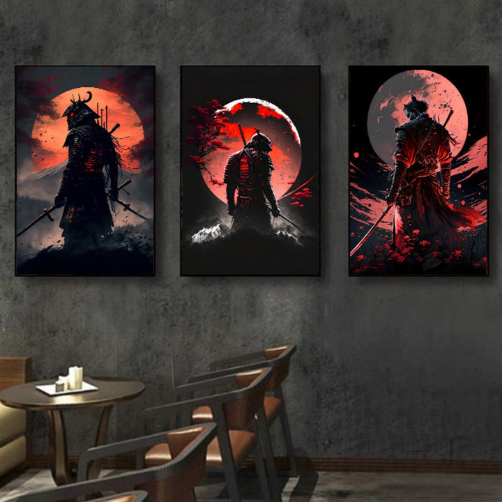 Lisslune | BlossomBlade - Samurai Canvas Art with Cherry Blossoms