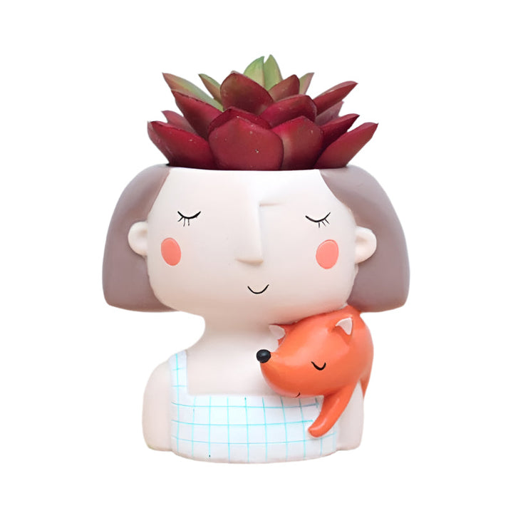 Lisslune | UrbanSprout Mini Resin Plant Set – Playful Succulent Container