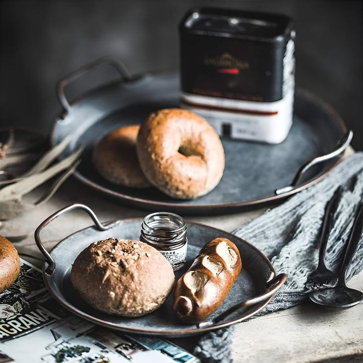 Lisslune | Retro Round Metal Dinner Serving Trays