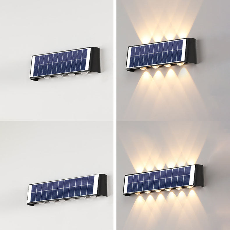 Lisslune | Modern Simplicity Solar Waterproof Rectangular ABS PMMA LED Wall Light Lamp For Outdoor Patio