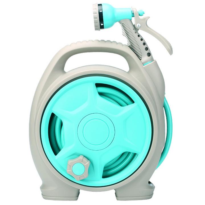 Lisslune | Practical hose reel with spray nozzle – Compact garden hose cart for easy watering