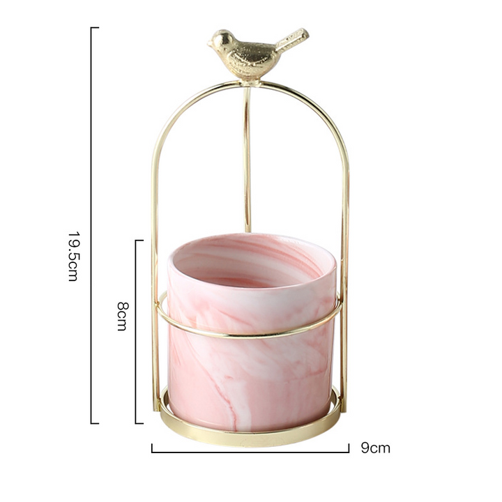 Lisslune | Flower plant pots with bird design for stylish decoration