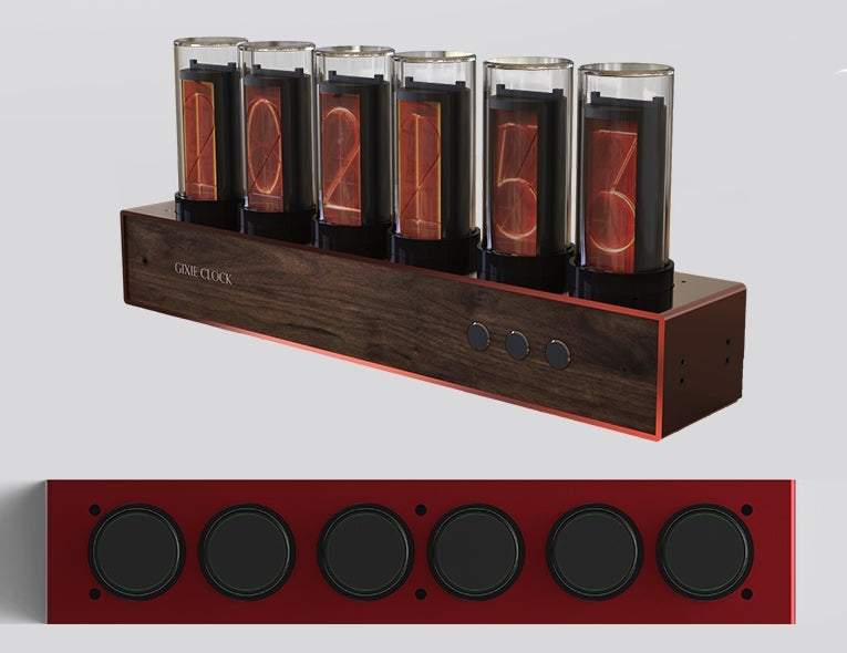 Lisslune | DIY Solid Wood Glow Tube 6-Bit Digital Clock with 7 Modes, Magnetic Design, Adjustable Color and Precise Timing, The Best Handmade Gift for Him or Her