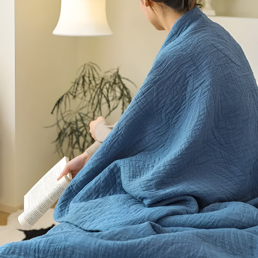 Lisslune | Soft Leaf Cotton Blanket