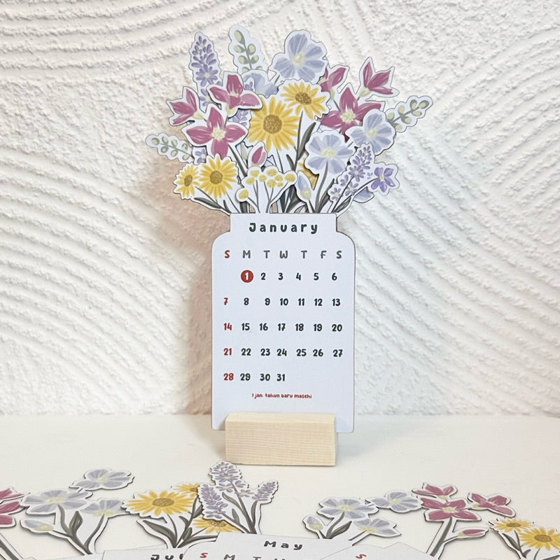 Lisslune | 2024 Blooming Flowers Desk Calendar