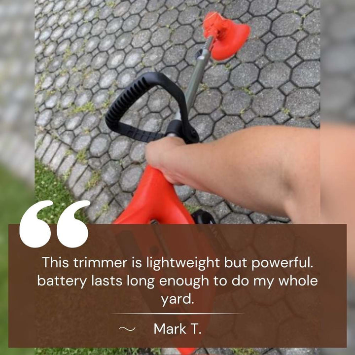 Lisslune | Cordless Grass Trimmer with Adjustable Cutting Width for Lawn Care & Garden Maintenance