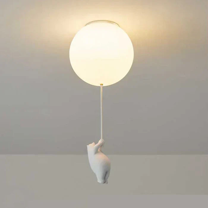 Lisslune | CloudBear Kids Ceiling Light – Bear & Balloon LED Pendant Lamp for Nursery and Bedroom Decor
