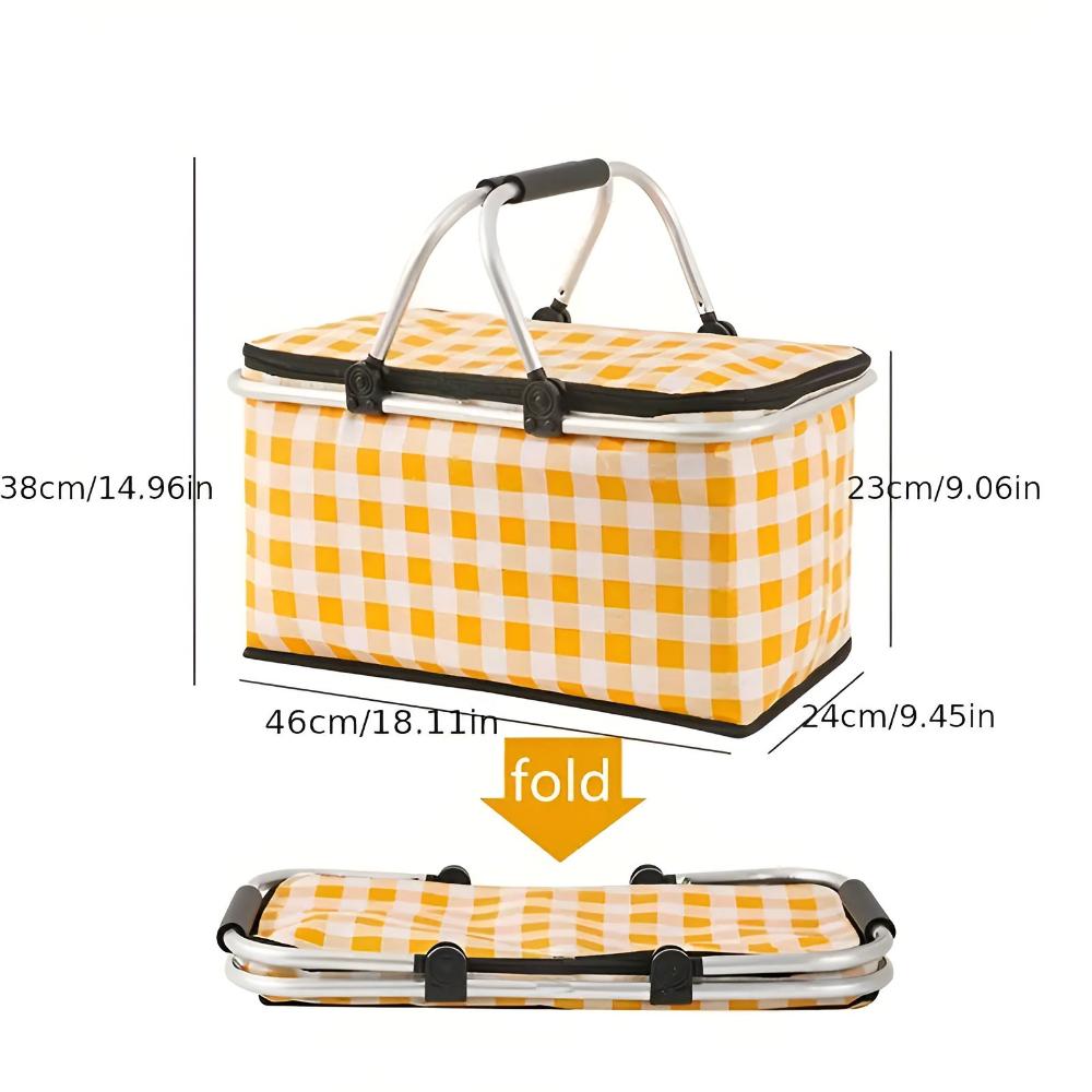 Lisslune | Foldable Checkered Picnic Basket