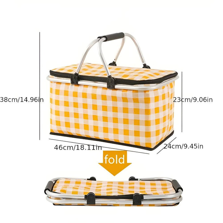 Lisslune | Foldable Checkered Picnic Basket
