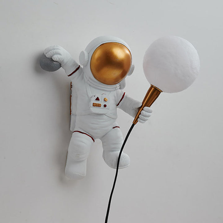 Lisslune | CosmoBuddy Astronaut Wall Lamp | Creative Design | Resin & ABS | LED Bedroom Light