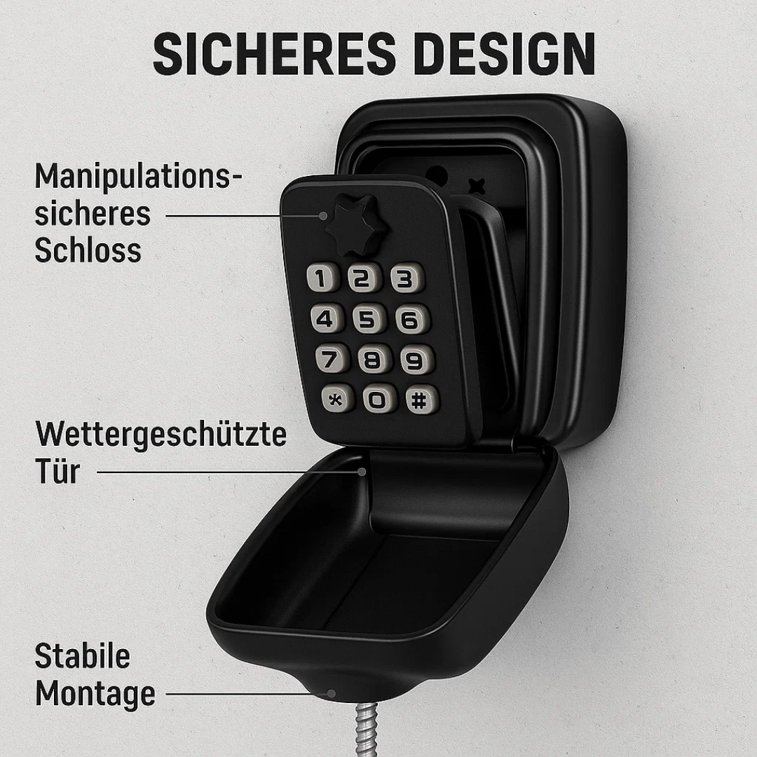Lisslune | KeyGuard Outdoor Safe – Weatherproof Wall-Mounted Key Box