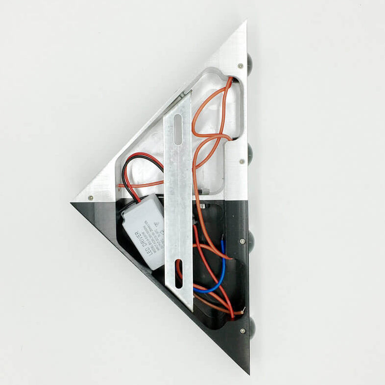 Lisslune | TriLumina Prism LED Wall Light | Creative Pyramid Design | Aluminum & Acrylic | Colored Light Options