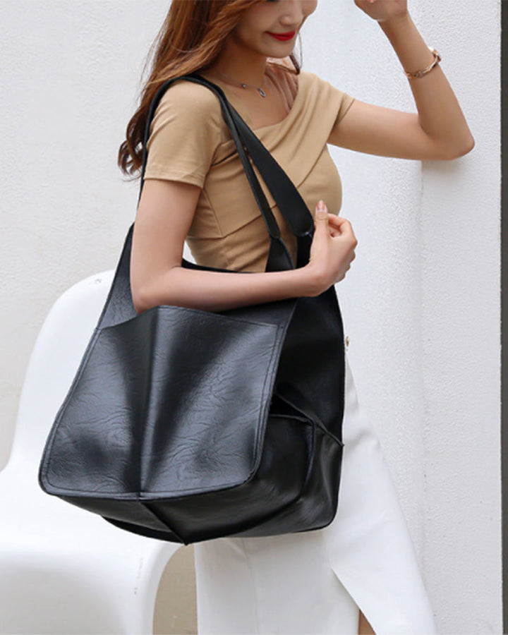 Lisslune | Chic & Sustainable Leather Bag with Large Capacity - Elegant, Versatile Women's Handbag