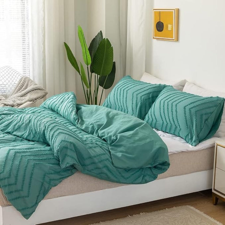 Lisslune | Chevron Plush Quilt Cover | 3pcs Set