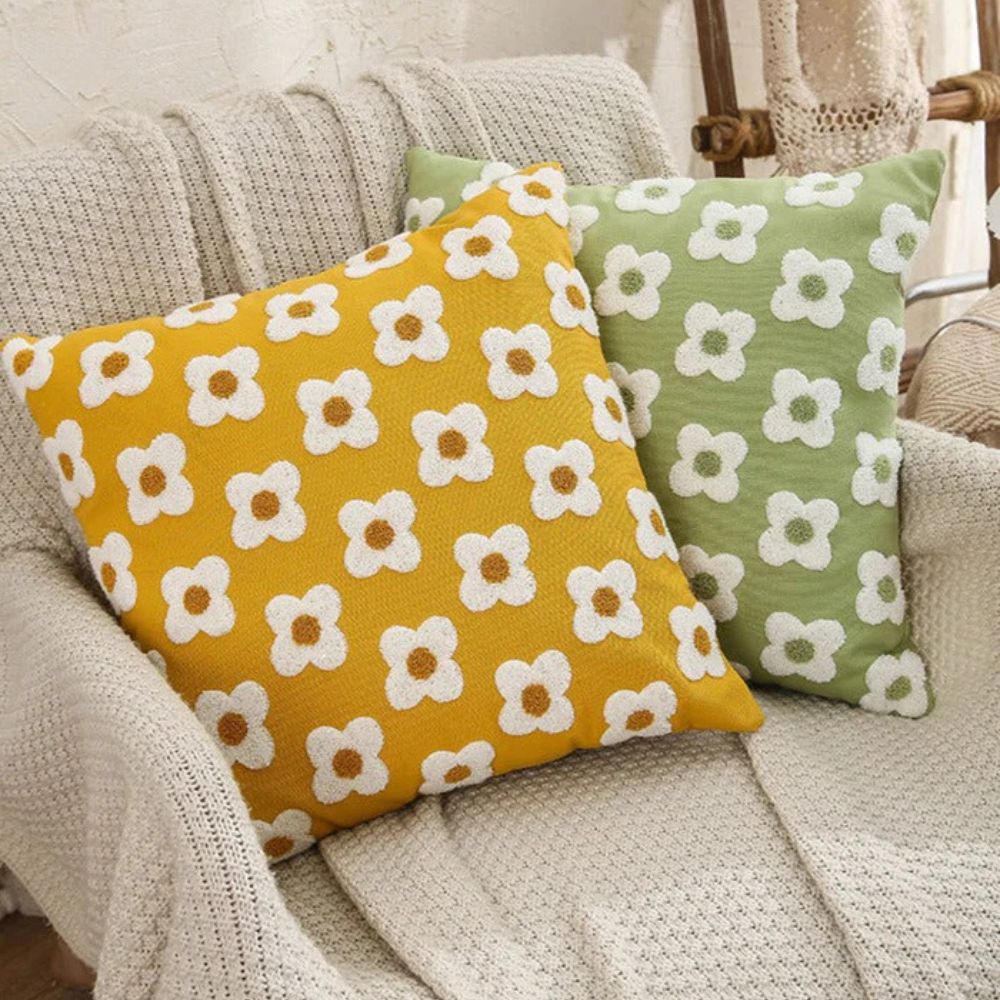 Lisslune | Lustrous Floral Embroidered Cushion Cover