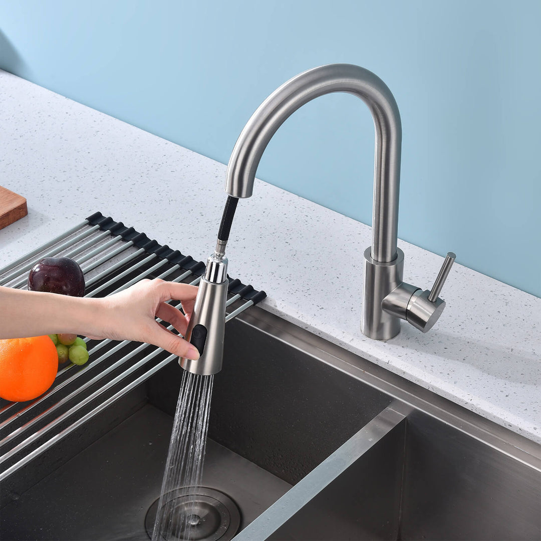 Lisslune | Kitchen faucet with 2 spray types, 360° swivel kitchen tap