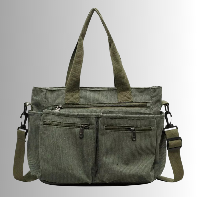 Lisslune | Urban Cord Tote Stylish Corduroy Shoulder Bag – Spacious, Lightweight & Functional Everyday Tote