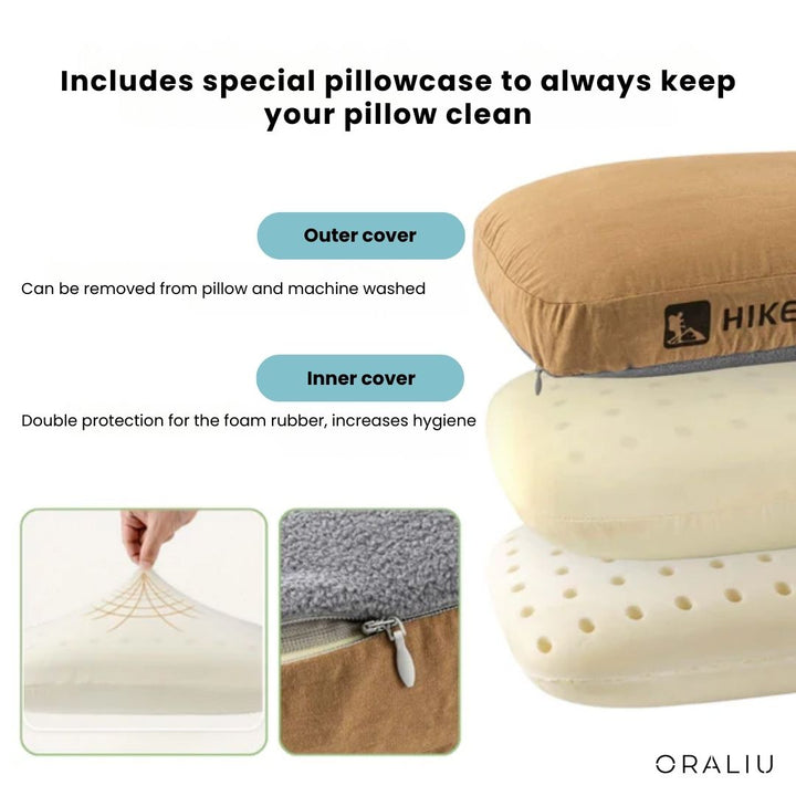 Lisslune | Outdoor Memory Foam Camping Pillow – Portable, Dual-Sided & Washable Cover