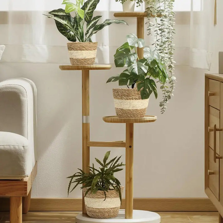 Lisslune | Decorative plant baskets made of seagrass in a set of 3 – Handwoven flower pots with foil insert