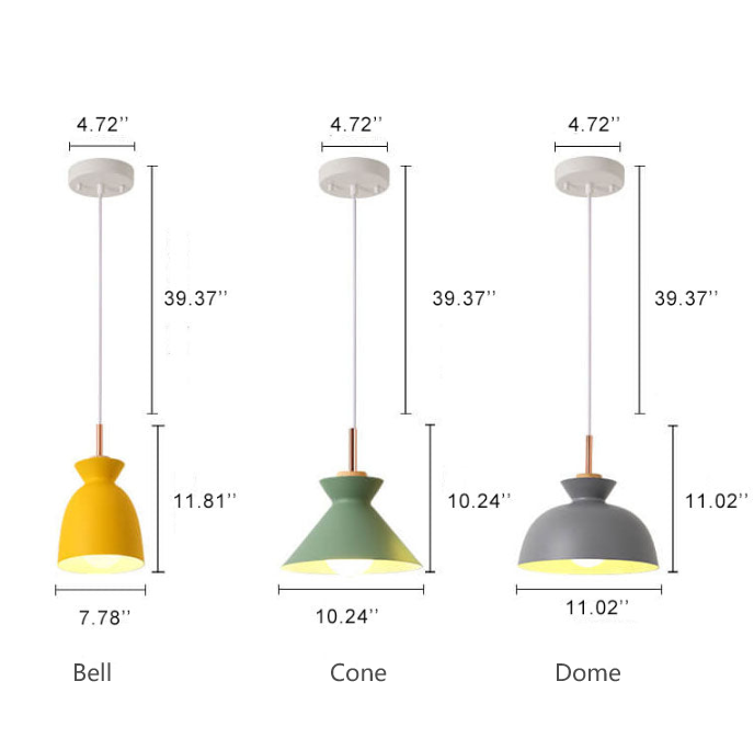Lisslune | AuroraLite Nordic Pendant Light | Metal Design | 1-Light | Modern Color Options