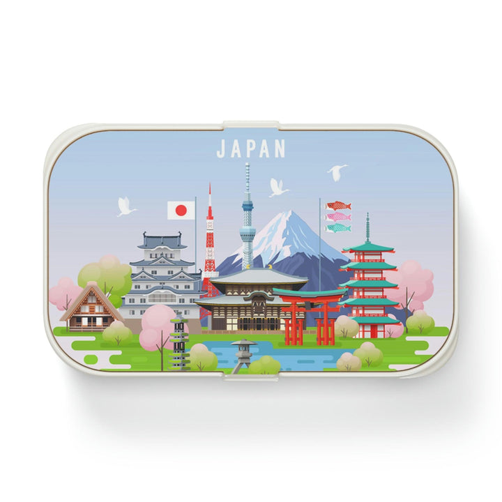 Lisslune | Stylish personalized bento lunch box with chic wooden lid - Ideal for meals on the go