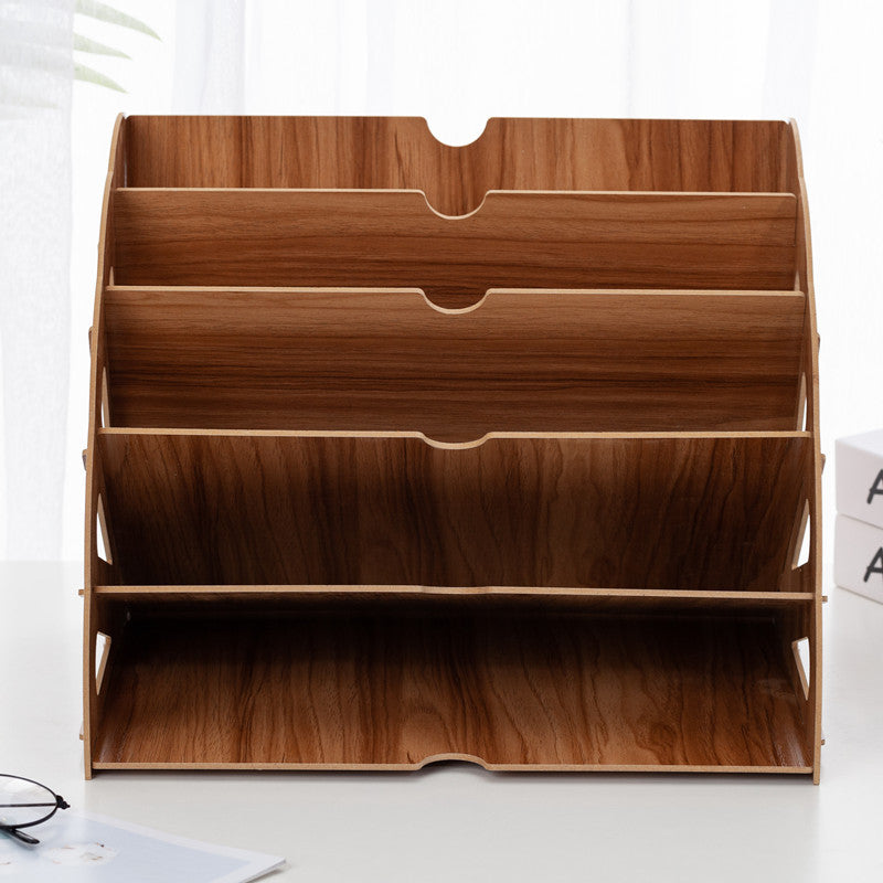 Lisslune | Wooden Desk Organizer with 5 Layers – Fan Design MDF