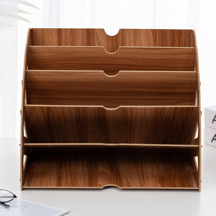 Lisslune | Wooden Desk Organizer with 5 Layers – Fan Design MDF
