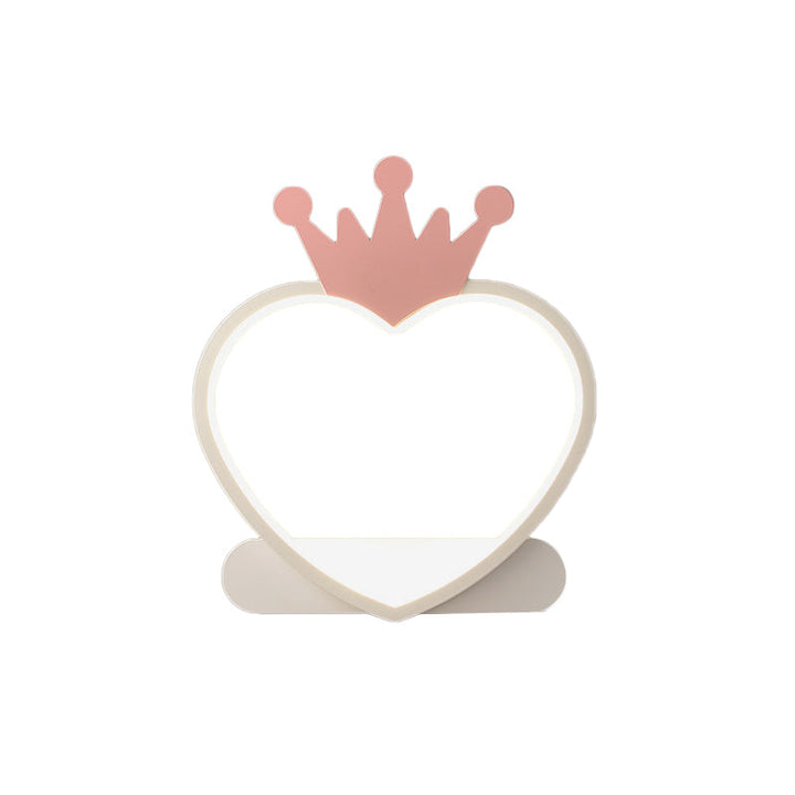 Skørter | Cartoon Heart Wall sconces Lighting Acrylic LED Children's Room Wall Mount Lamp with Gold/Pink Crown Design