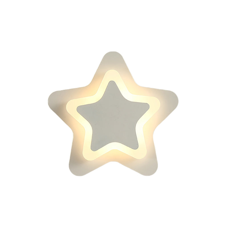 Skørter | Scandinavian LED Wall Lamp Fixture Black/White Star Flush Wall Fitting with Acrylic Shade