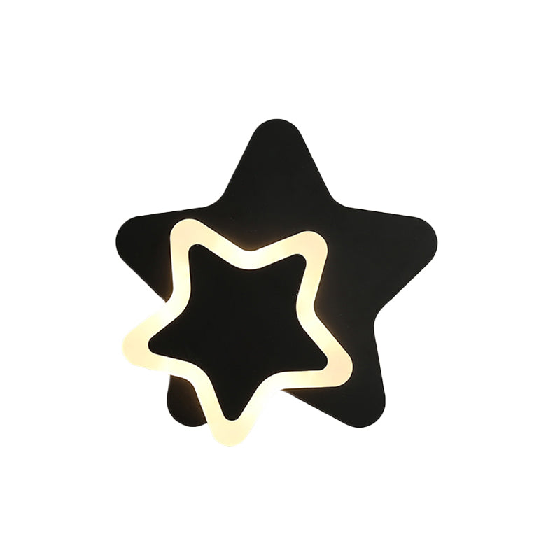 Skørter | Scandinavian LED Wall Lamp Fixture Black/White Star Flush Wall Fitting with Acrylic Shade