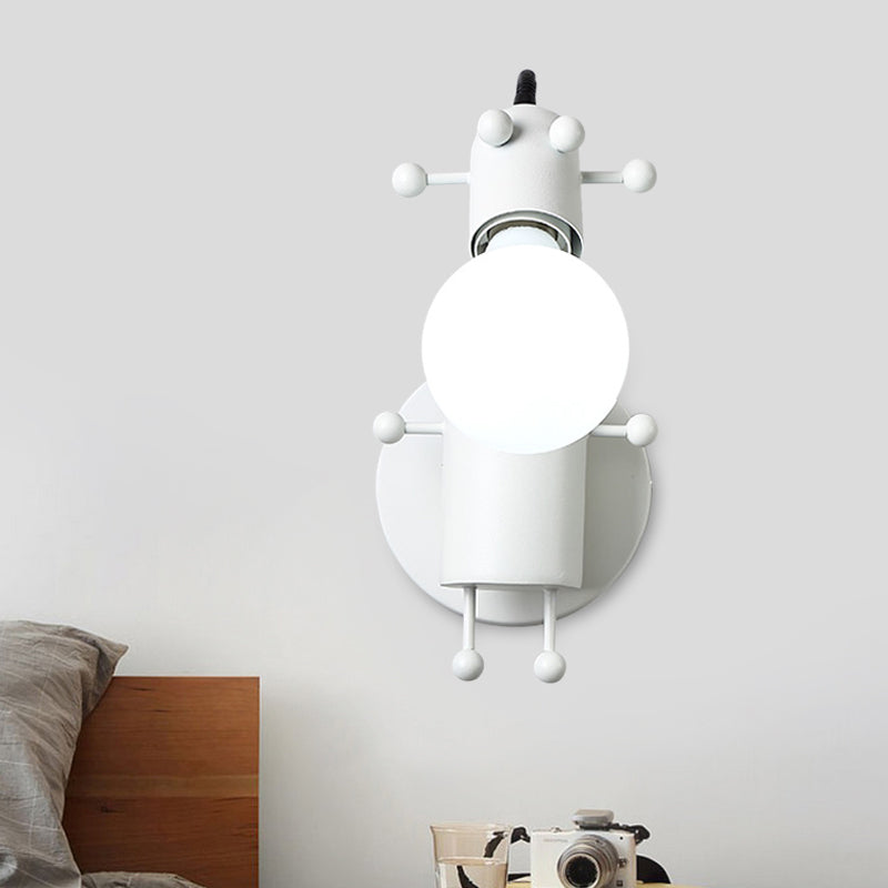 Skørter | Robot Wall Mount Lighting Nordic Style Metal 1 Head Gray/White/Green Wall Lamp Socket with Swivel Arm