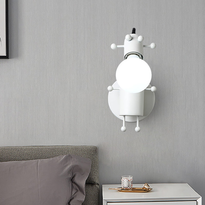 Skørter | Robot Wall Mount Lighting Nordic Style Metal 1 Head Gray/White/Green Wall Lamp Socket with Swivel Arm
