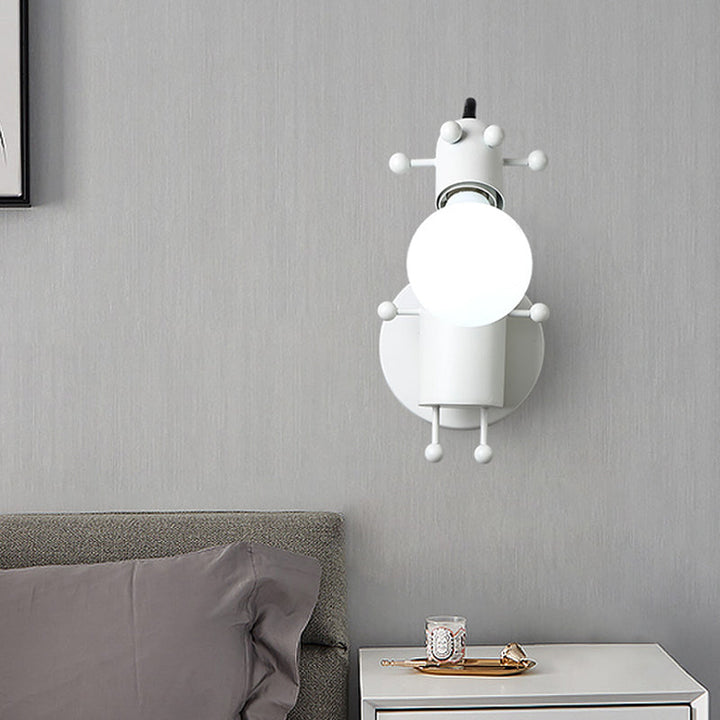 Skørter | Robot Wall Mount Lighting Nordic Style Metal 1 Head Gray/White/Green Wall Lamp Socket with Swivel Arm