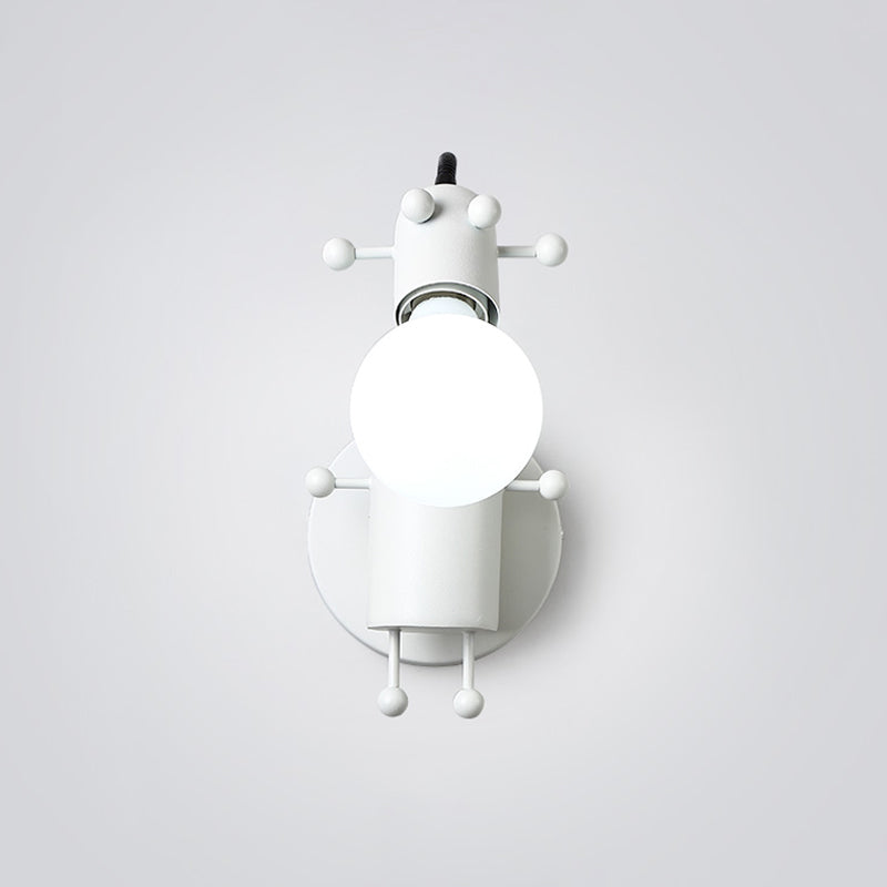 Skørter | Robot Wall Mount Lighting Nordic Style Metal 1 Head Gray/White/Green Wall Lamp Socket with Swivel Arm