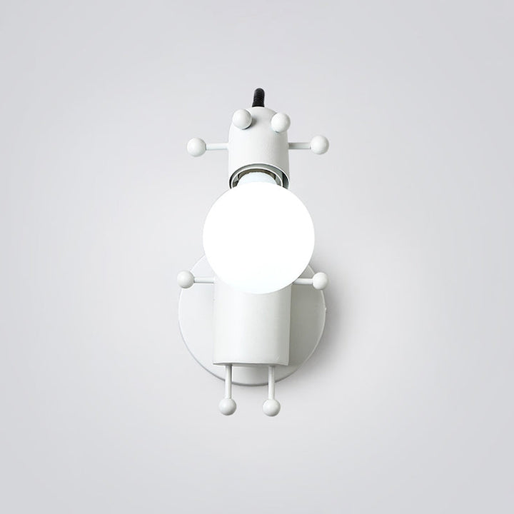 Skørter | Robot Wall Mount Lighting Nordic Style Metal 1 Head Gray/White/Green Wall Lamp Socket with Swivel Arm