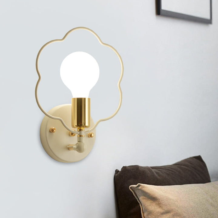 Skørter | Metal Star/Flower/Loving Heart Wall Lamp Simple Style 1 Light Wall Lighting in White for Study Room