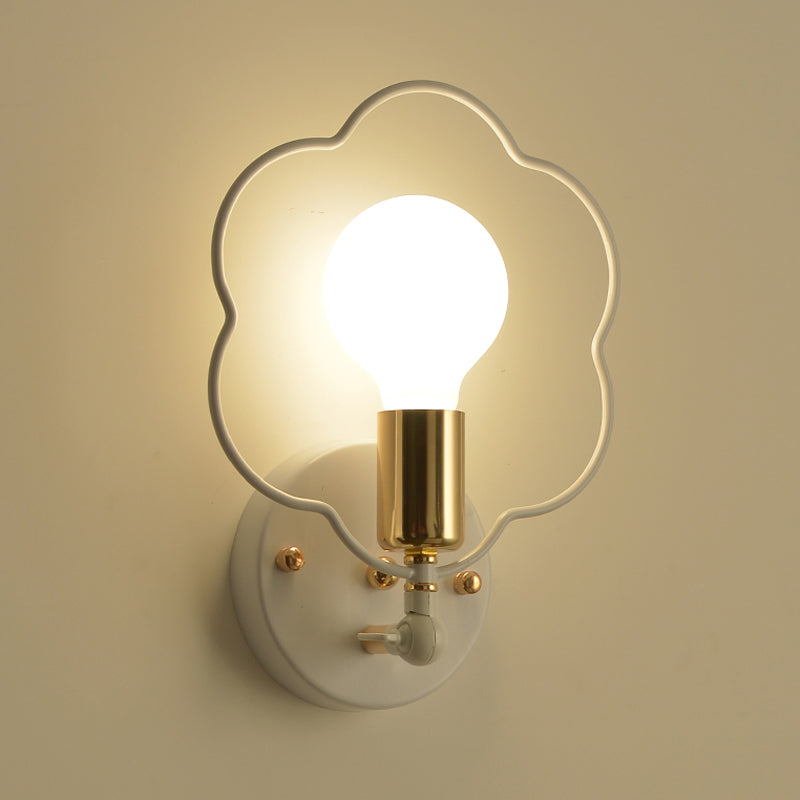 Skørter | Metal Star/Flower/Loving Heart Wall Lamp Simple Style 1 Light Wall Lighting in White for Study Room