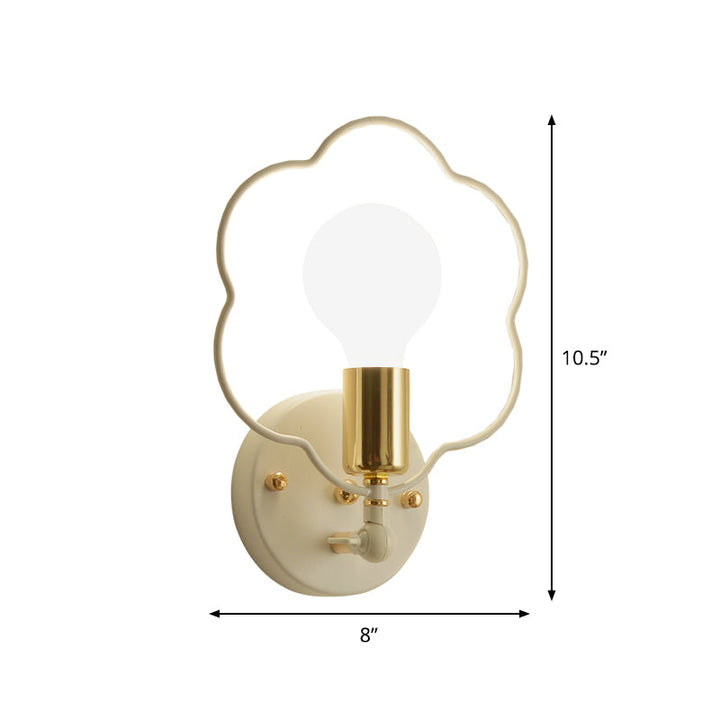 Skørter | Metal Star/Flower/Loving Heart Wall Lamp Simple Style 1 Light Wall Lighting in White for Study Room