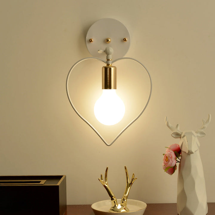 Skørter | Metal Star/Flower/Loving Heart Wall Lamp Simple Style 1 Light Wall Lighting in White for Study Room