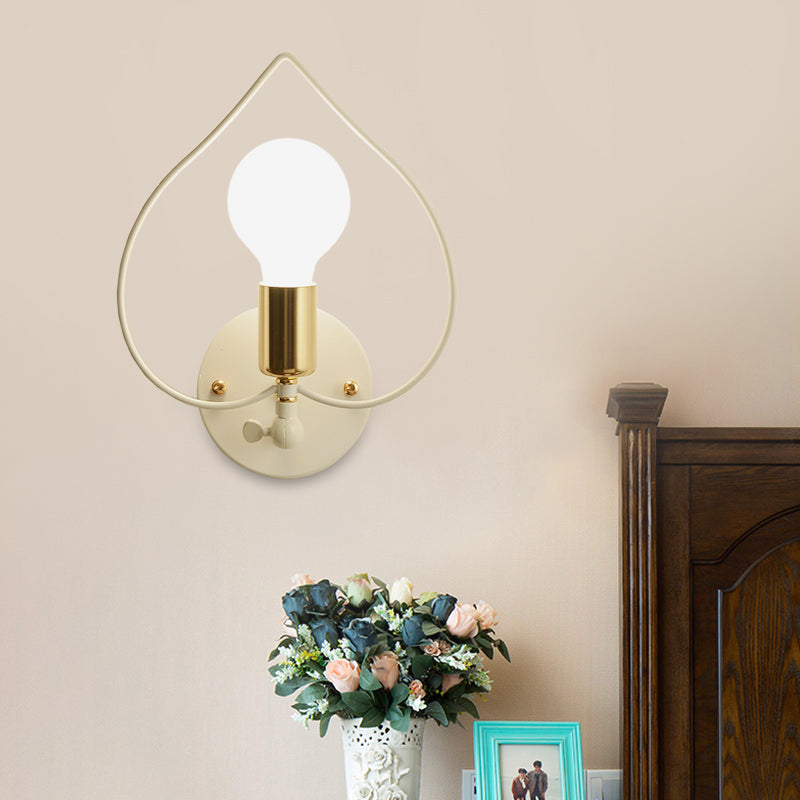 Skørter | Metal Star/Flower/Loving Heart Wall Lamp Simple Style 1 Light Wall Lighting in White for Study Room