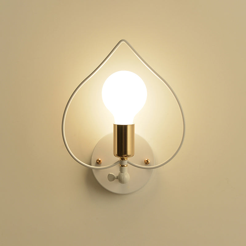 Skørter | Metal Star/Flower/Loving Heart Wall Lamp Simple Style 1 Light Wall Lighting in White for Study Room