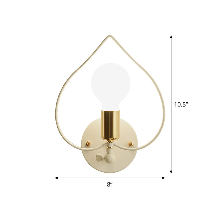 Skørter | Metal Star/Flower/Loving Heart Wall Lamp Simple Style 1 Light Wall Lighting in White for Study Room