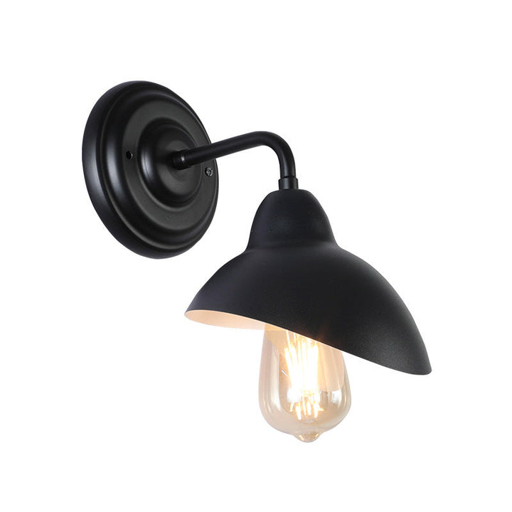 Lisslune | 1 Bulb Dome-Shaped Wall Light Stock Black Metallic Wall Lighting Ideas for the Bedroom
