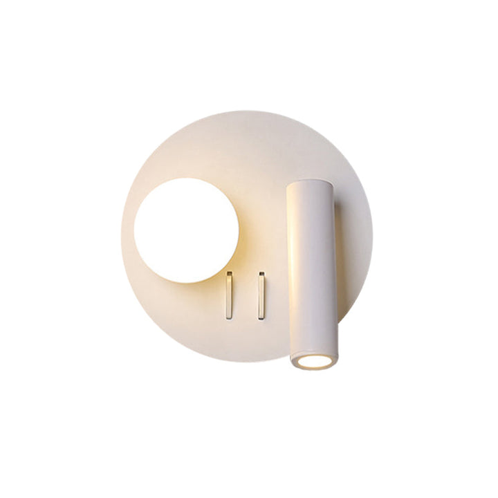 Lisslune | Round Wall-Mounted Lamp Simplicity Acrylic LED White Surface Wall Lamp with Downlight Design in Warm/White Light