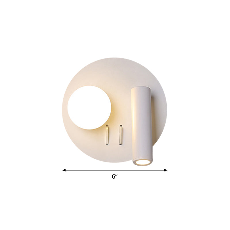 Lisslune | Round Wall-Mounted Lamp Simplicity Acrylic LED White Surface Wall Lamp with Downlight Design in Warm/White Light