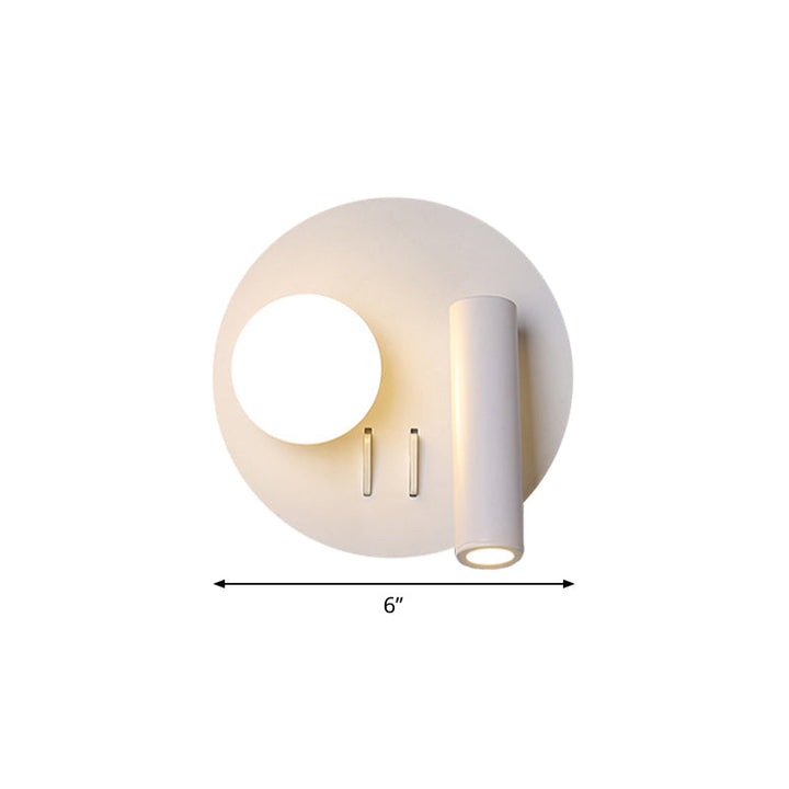 Lisslune | Round Wall-Mounted Lamp Simplicity Acrylic LED White Surface Wall Lamp with Downlight Design in Warm/White Light
